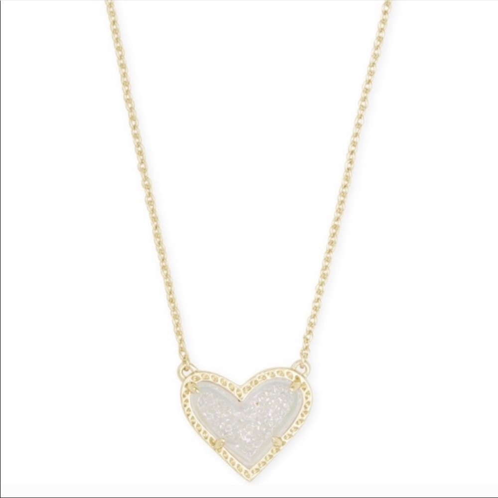 Kendra Scott Ari heart necklace- Iridescent Drusy